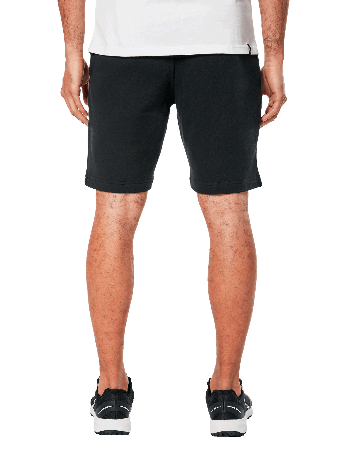 Alpinestars Dunker Short, czarne męskie spodenki treningowe z polaru, widok z tyłu, elastyczny pas, klasyczny sportowy krój