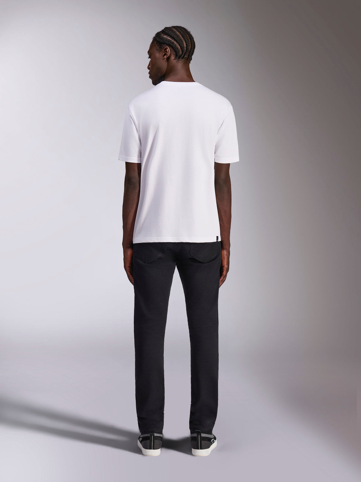 Alpinestars Always 2.0 CSF Tee, White Short Sleeve T-Shirt, back view on model wearing black pants, casual motorsport-inspired streetwear