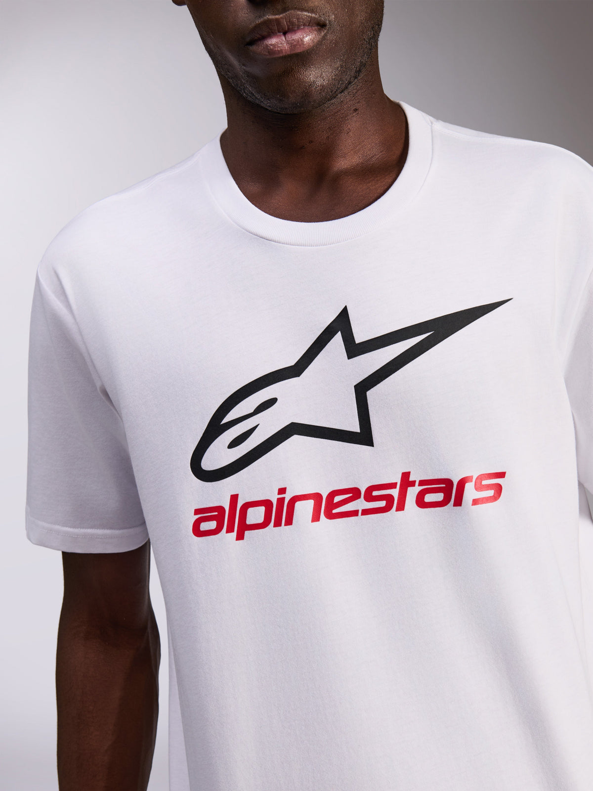 Alpinestars Always 2.0 CSF Tee, Short Sleeve T-Shirt, White with Black Alpinestars Logo and Red Text, Casual Motorsport Sportswear