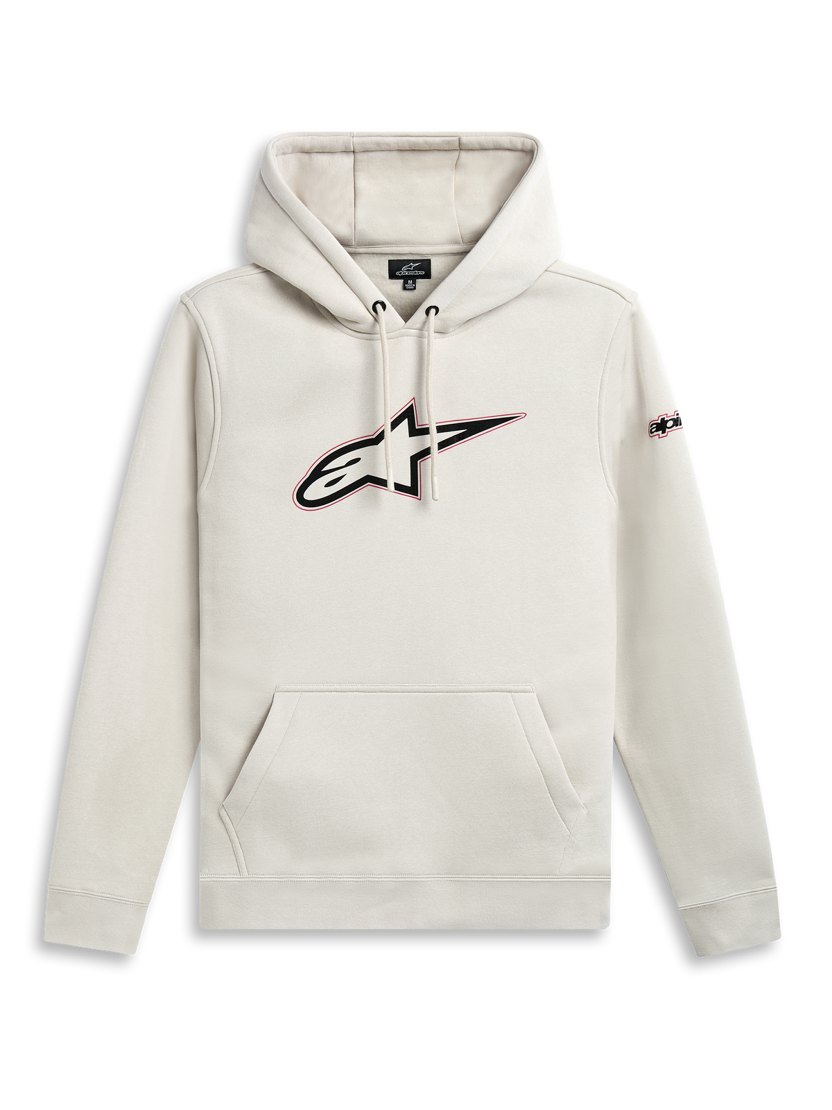 Alpinestars Bluza Z Kapturem Insignia, off-white bluza z kapturem z kieszenią kangurką i grafiką z logo na piersi, casualowa odzież sportowa