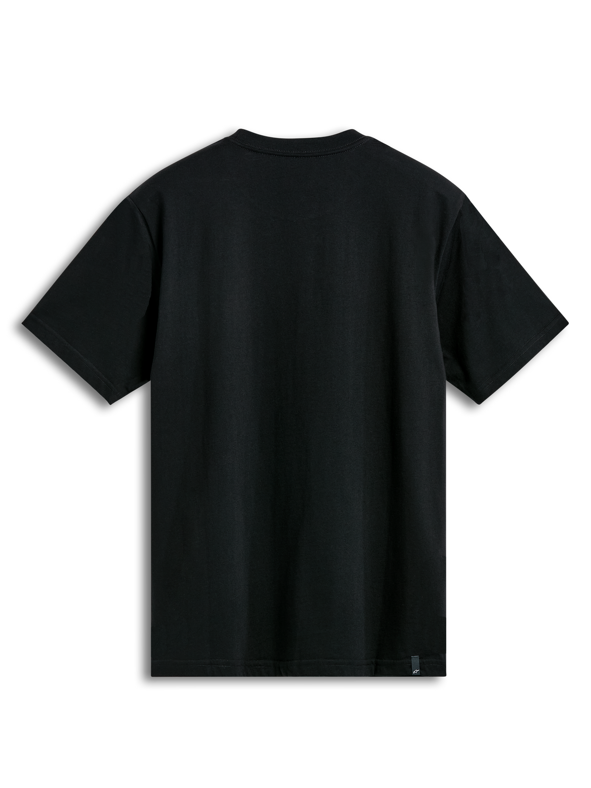 Alpinestars T-Shirt Prevail CSF, czarna koszulka z krótkim rękawem, widok z tyłu na gładki czarny materiał, casualowa odzież sportowa