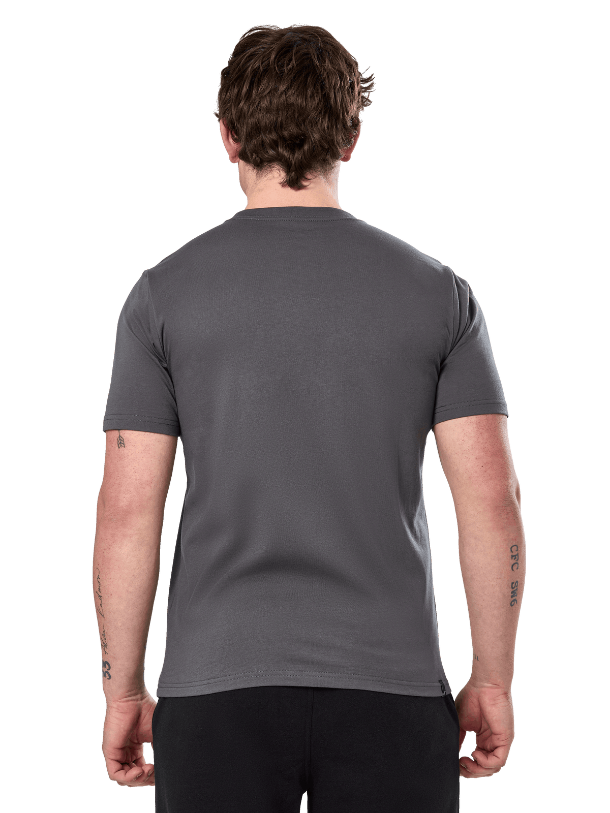 Alpinestars Prevail Csf Tee, koszulka z krótkim rękawem, grafitowa, widok tyłu bez nadruku, codzienna odzież uliczna inspirowana motorsportem