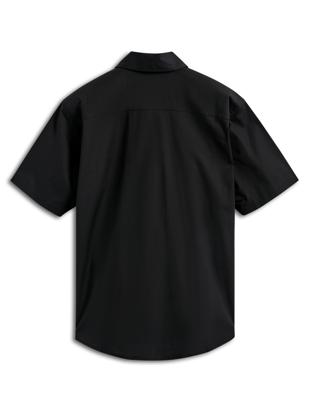 Koszula Alpinestars Strive Woven, koszula z krótkim rękawem zapinana na guziki, czarna, widok z tyłu, ze strukturalnym karczkiem na plecach, codzienna odzież streetwear inspirowana sportami motorowymi