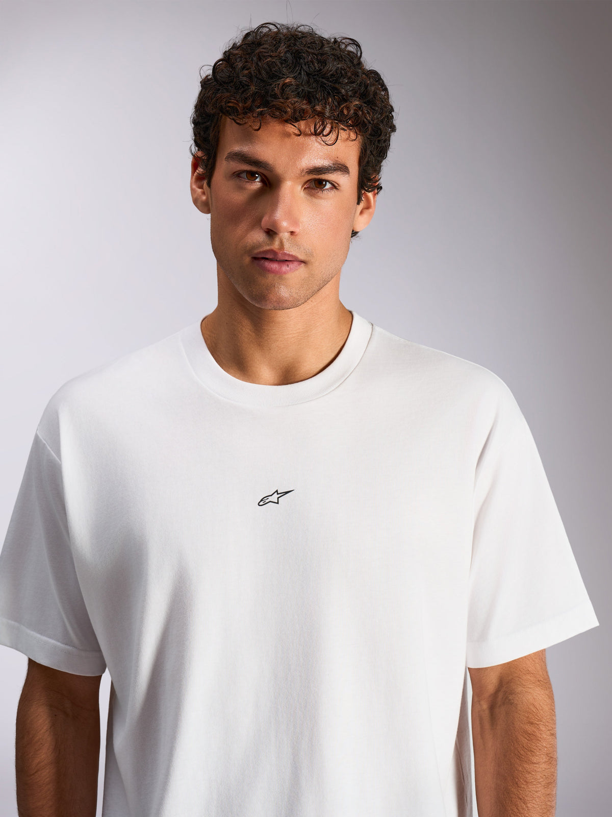 Alpinestars Focused Oversized CSF Tee, Short Sleeve T-Shirt, White, Small Black Astars Logo on Chest, Relaxed Oversized Fit, Casual Motorsport Sportswear