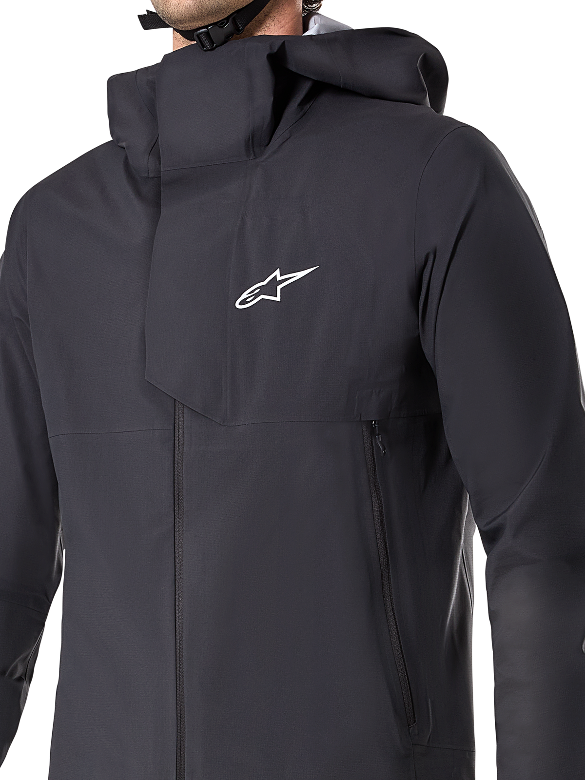 Alpinestars A-Dura Elite Waterproof Jacket, kurtka rowerowa MTB, czarna, z 3-warstwową membraną wodoodporną, kapturem kompatybilnym z kaskiem, kieszeniami na zamek i techniczną teksturą ripstop do jazdy po szlakach górskich