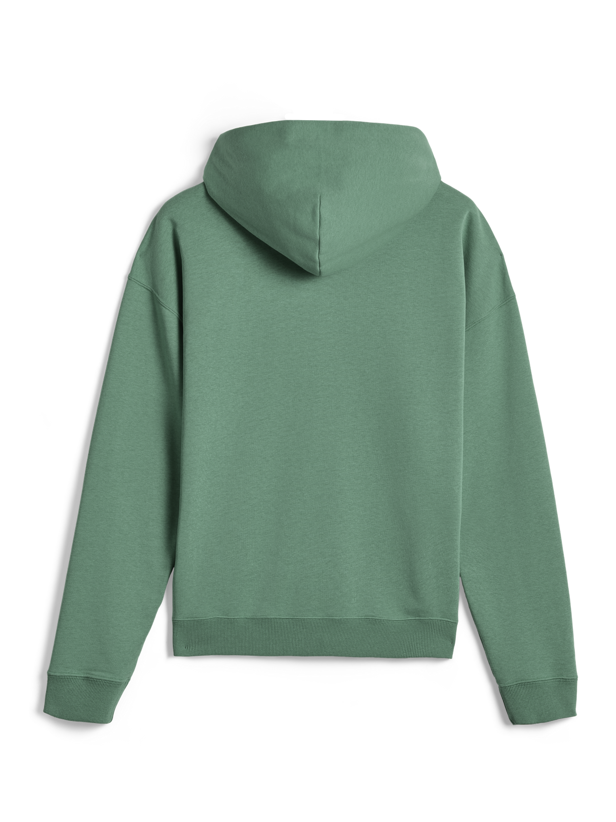 Alpinestars Essentials Ageless Zip Hoodie, casual streetwear, Cactus Green, back view showing relaxed fit and ribbed cuffs, premium 330 gsm compact fleece