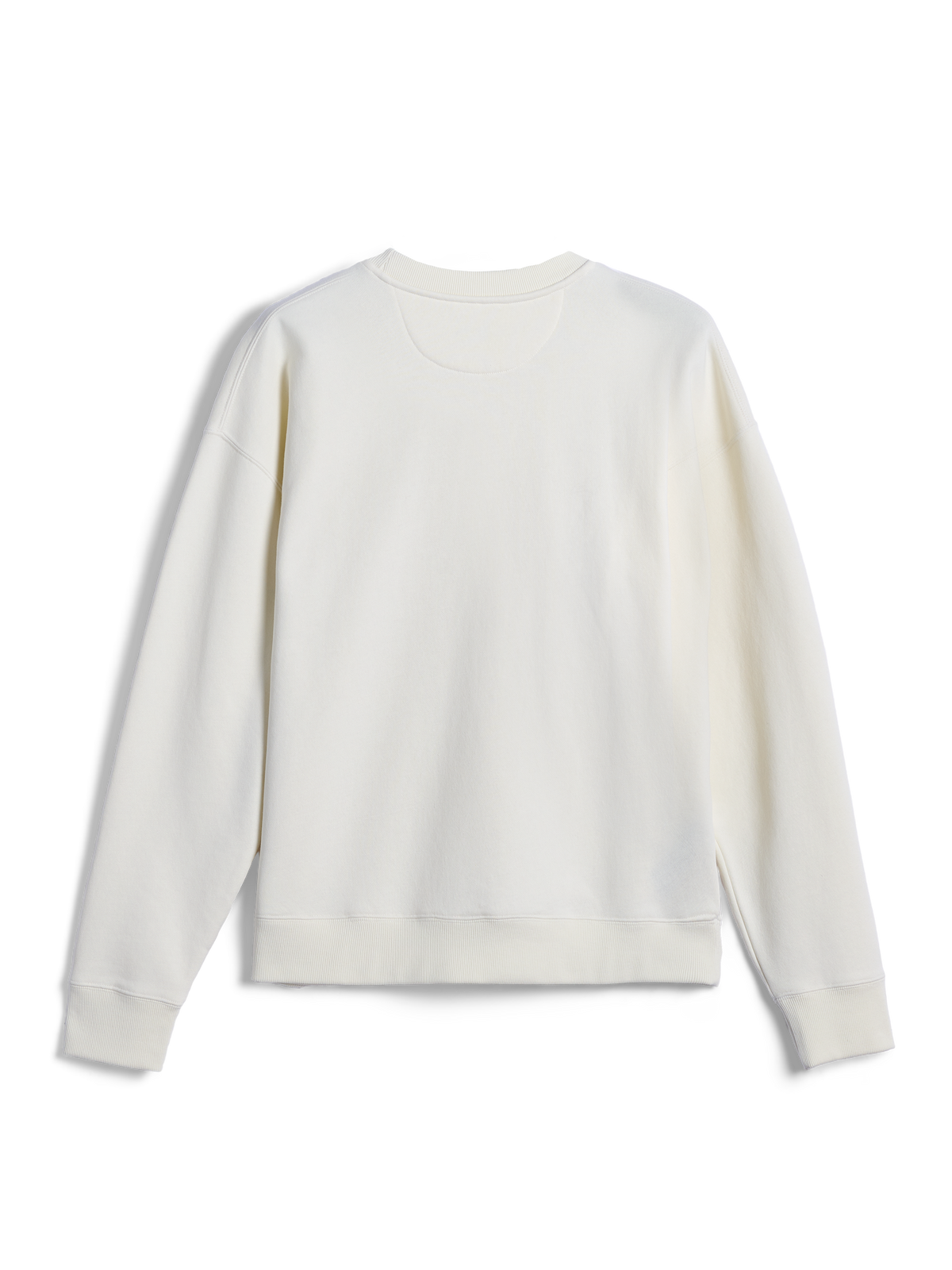 Alpinestars Essentials Ageless Crew, bluza typu crewneck, kolor Off White, widok z tyłu przedstawiający gładki fason ze ściągaczami przy mankietach i na dole, casualowa odzież uliczna inspirowana sportami motorowymi