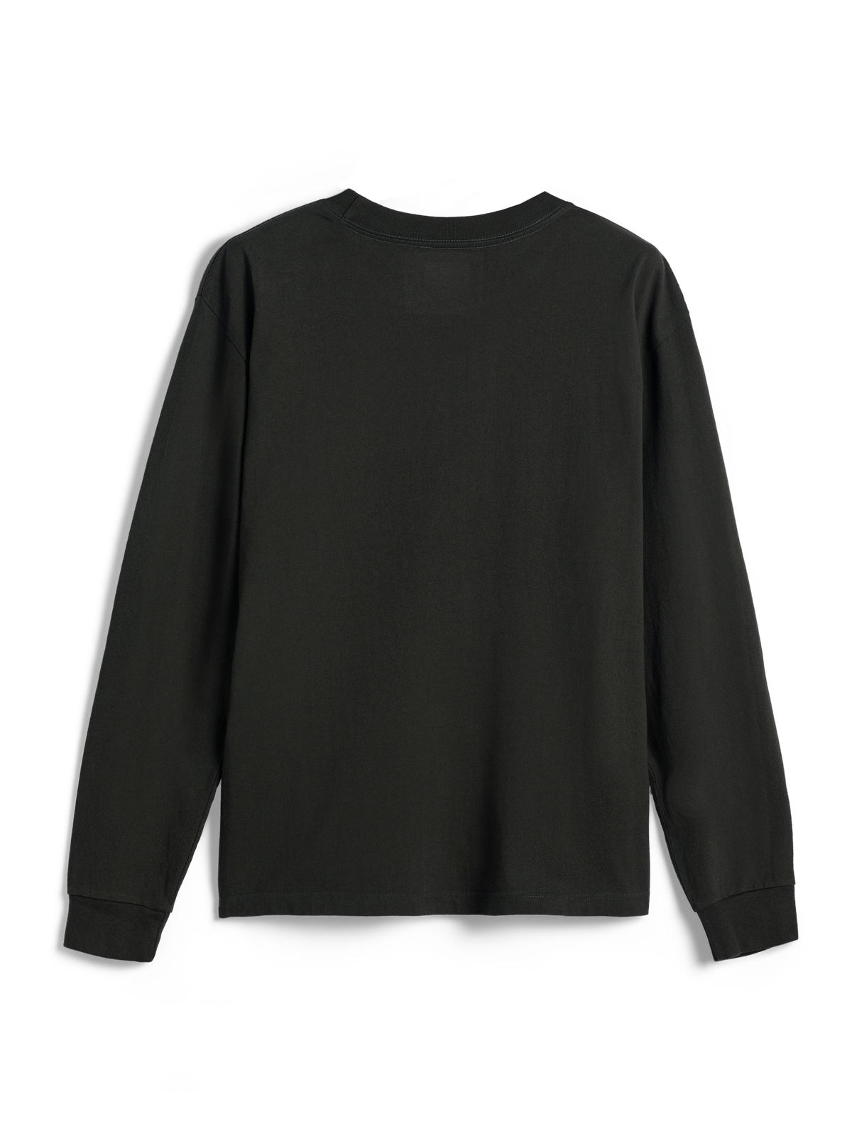 Alpinestars Essentials Ageless LS Tee, koszulka z długim rękawem, kolor Off Black, gładki widok z tyłu, dżersej z wysokiej jakości bawełny organicznej, luźny krój, codzienna odzież uliczna inspirowana motorsportem