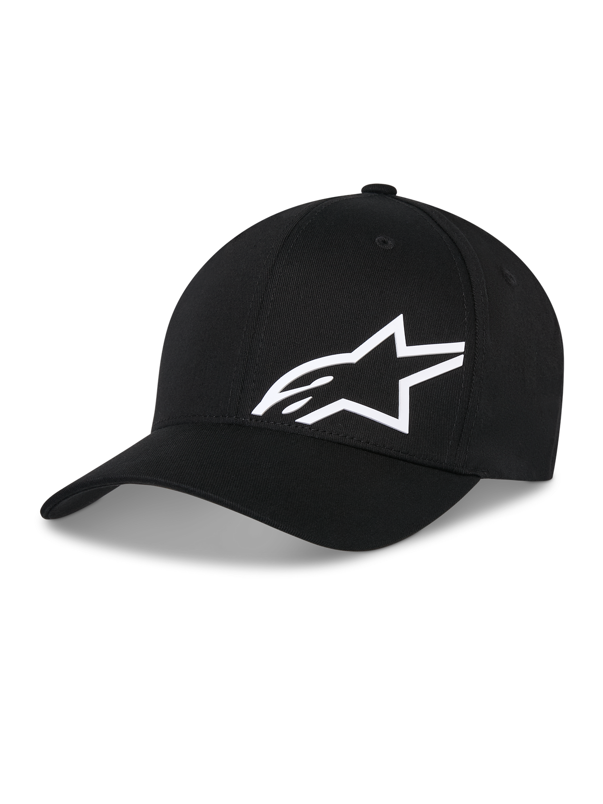 Alpinestars Corp Shift Multi Hat, czarna czapka baseballowa z białym logo Astars 3D, zakrzywiony daszek, usztywniona korona, codzienne nakrycie głowy inspirowane sportami motorowymi