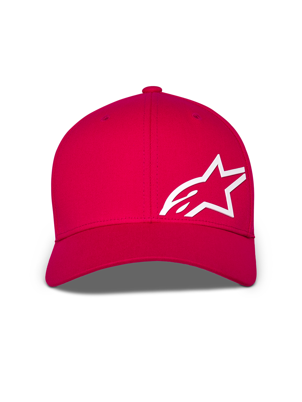 Alpinestars Corp Shift Multi Hat, czerwona czapka z daszkiem, duże białe logo Astars 3D z przodu, zakrzywiony daszek i usztywniona korona, codzienne nakrycie głowy w stylu motorsport