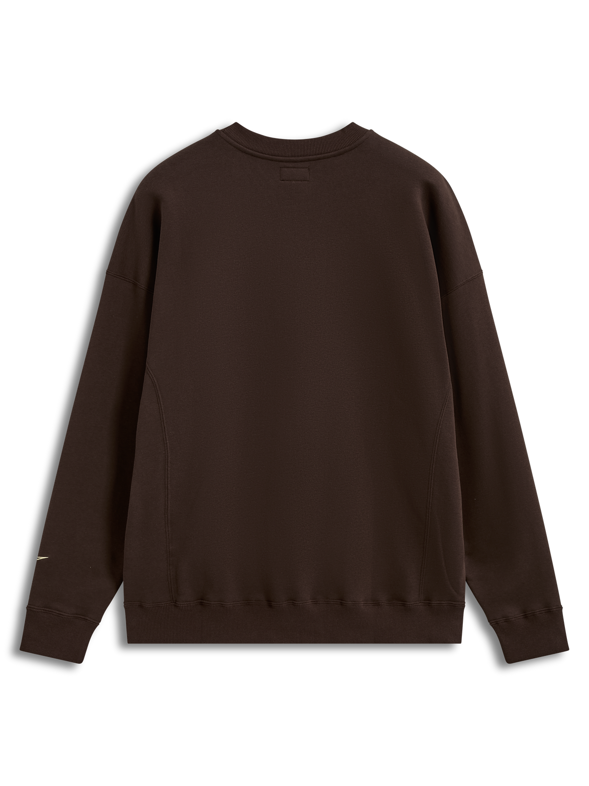 Alpinestars Guise Oversized Crew, brązowa bluza sportowa z polaru, widok z tyłu, luźny krój, elastyczne ściągacze przy mankietach i na dole.