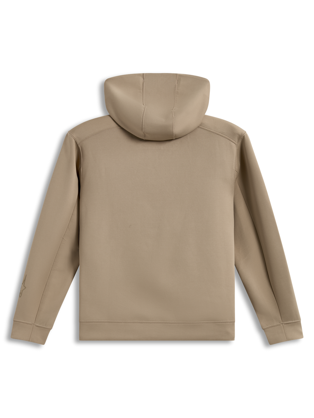 Alpinestars Datrix Hoodie, piaskowa bluza z kapturem, widok z tyłu, polar z mieszanki trzech materiałów, kaptur z podszewką z siatki, sportowa odzież codzienna