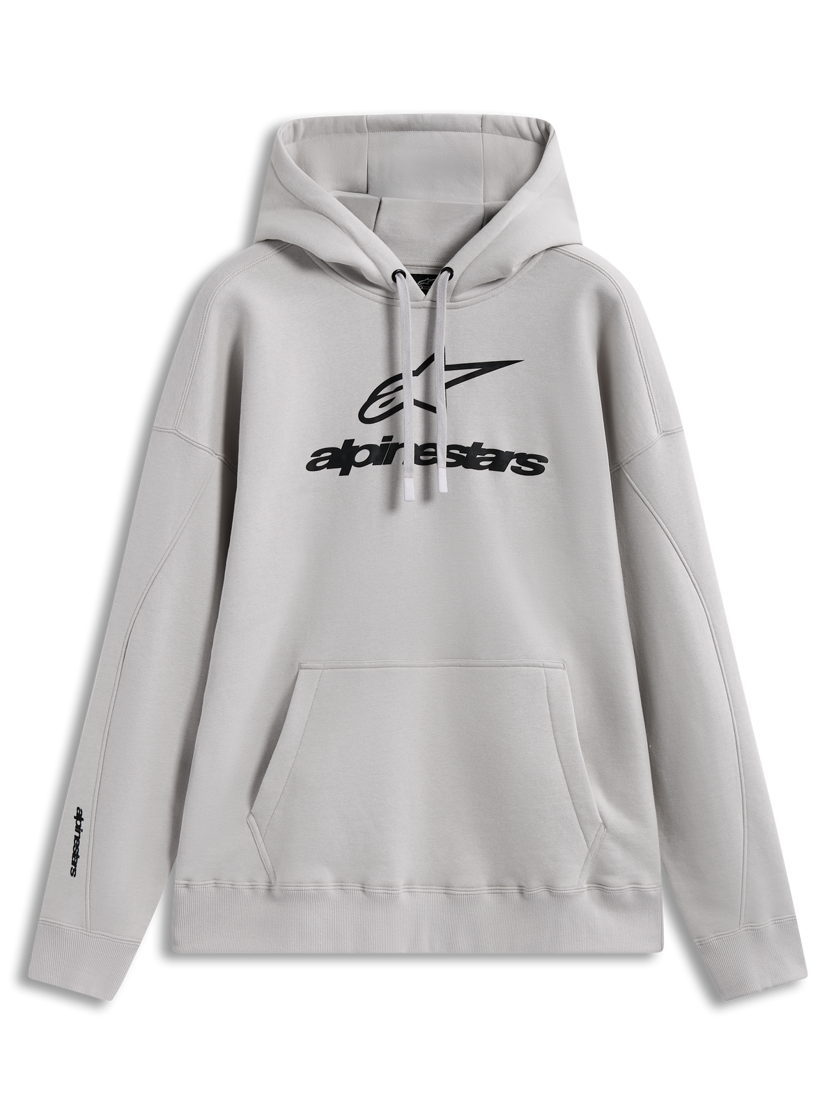 Alpinestars Prelude Oversized Hoodie, piaskowa bluza z kapturem, luźny krój, wypukłe logo i kieszeń kangurka.