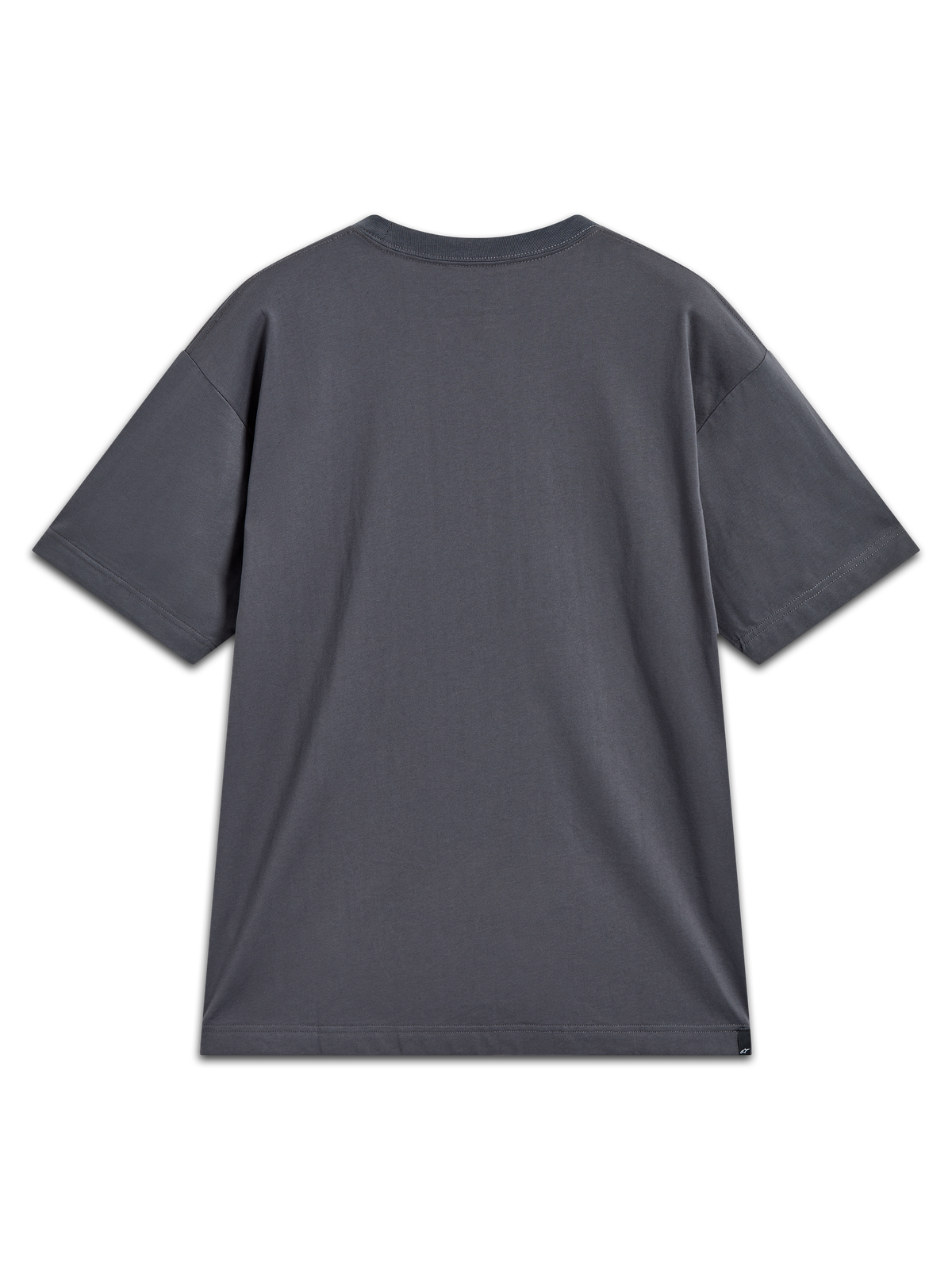 Alpinestars Chalk Oversized CSF Tee, szara koszulka z krótkim rękawem, widok z tyłu, luźny sportowy krój.