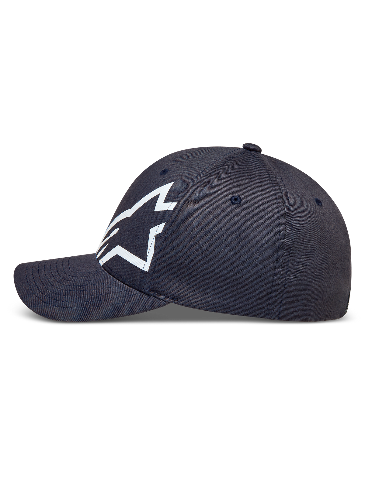 Alpinestars Maze Hat, ciemnoszara czapka sportowa z zakrzywionym daszkiem i białym teksturowanym logo Astars.