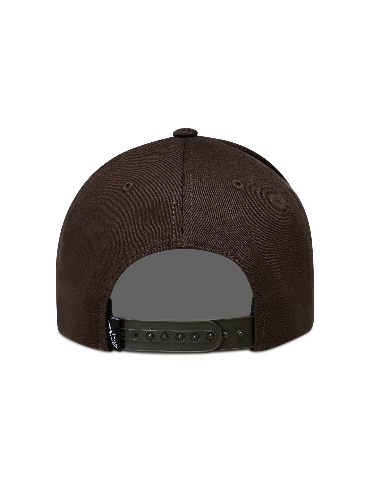 Alpinestars Combo Logo Snapback, brązowa czapka z daszkiem z kepru, regulowane zapięcie snapback, widok z tyłu.