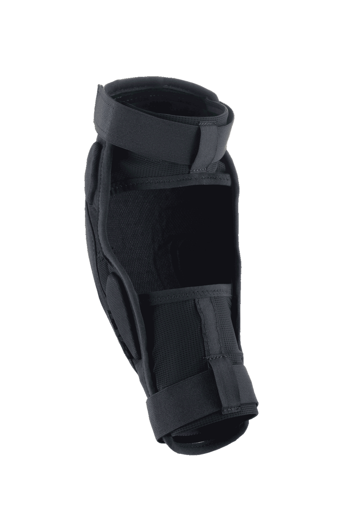Alpinestars A-Impact Plasma Pro Elbow Protector, czarny, widok z tyłu prezentujący podwójne zapięcie na paski i oddychające panele z siatki, ergonomiczna konstrukcja dla ochrony MTB