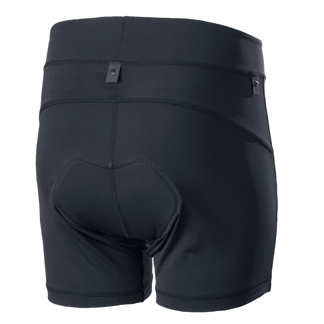 Alpinestars Stella Drop Inner Shorts, damskie wewnętrzne spodenki rowerowe, czarne, widok z tyłu ze zintegrowaną wkładką chamois i zatrzaskami, ergonomiczny krój kompresyjny do enduro