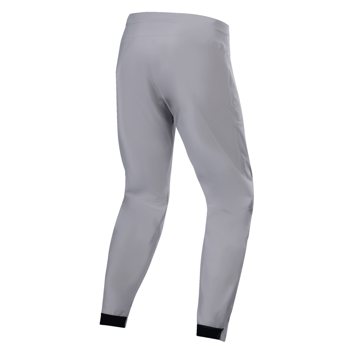 Alpinestars A-Dura Waterproof Pants, MTB Pants, Titanium Gray, Rear view, featuring tapered legs with black elasticated cuffs, minimalist technical design for mountain biking