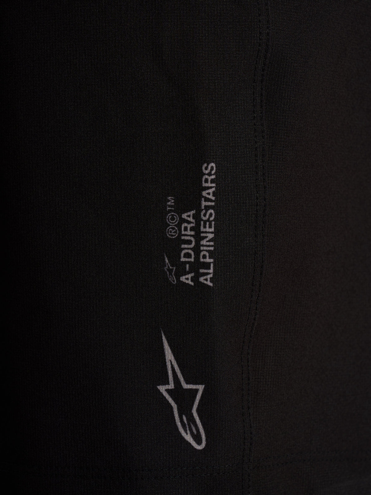 Black A-Dura Ride Liner Shorts featuring Alpinestars branding and logo detail on performance 4-way stretch fabric.