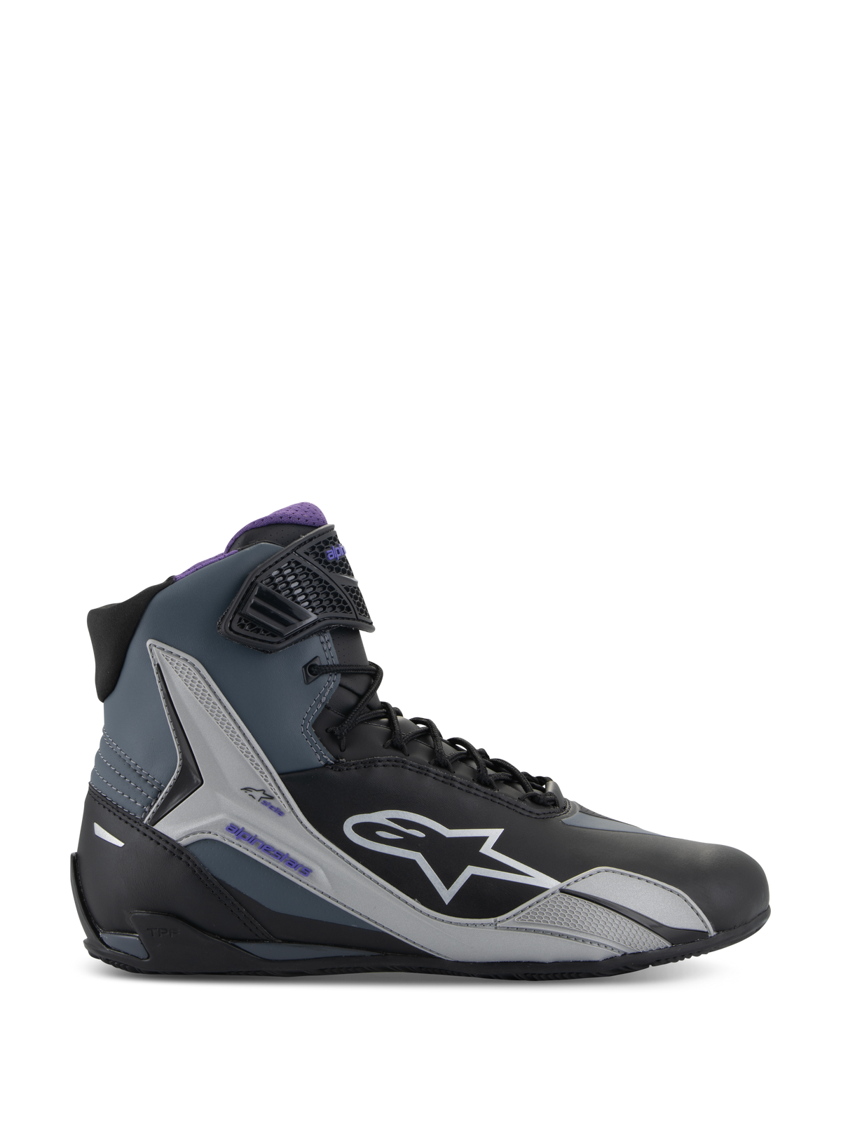 Buty Alpinestars Stella Faster-4, damskie buty motocyklowe, czarne i fioletowe, ochronna konstrukcja z mikrofibry