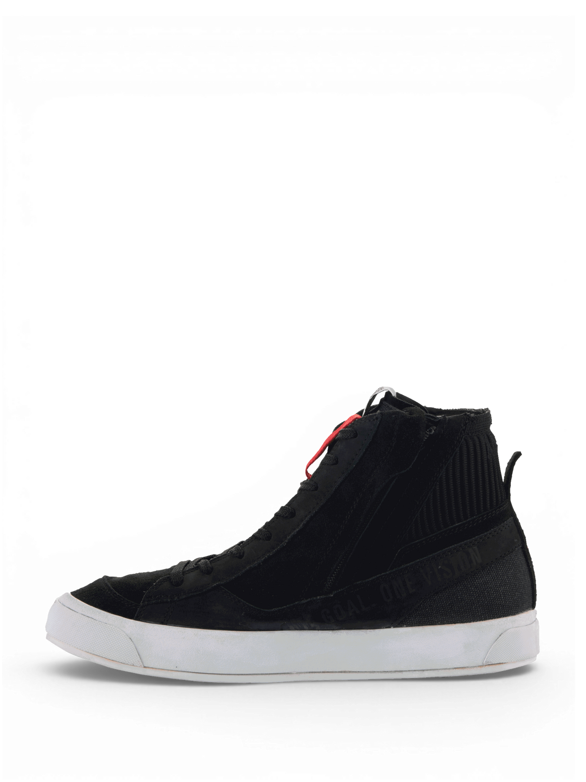 Alpinestars Buty Stated, męskie buty motocyklowe urban, czarno-białe, zamsz i płótno, certyfikat CE
