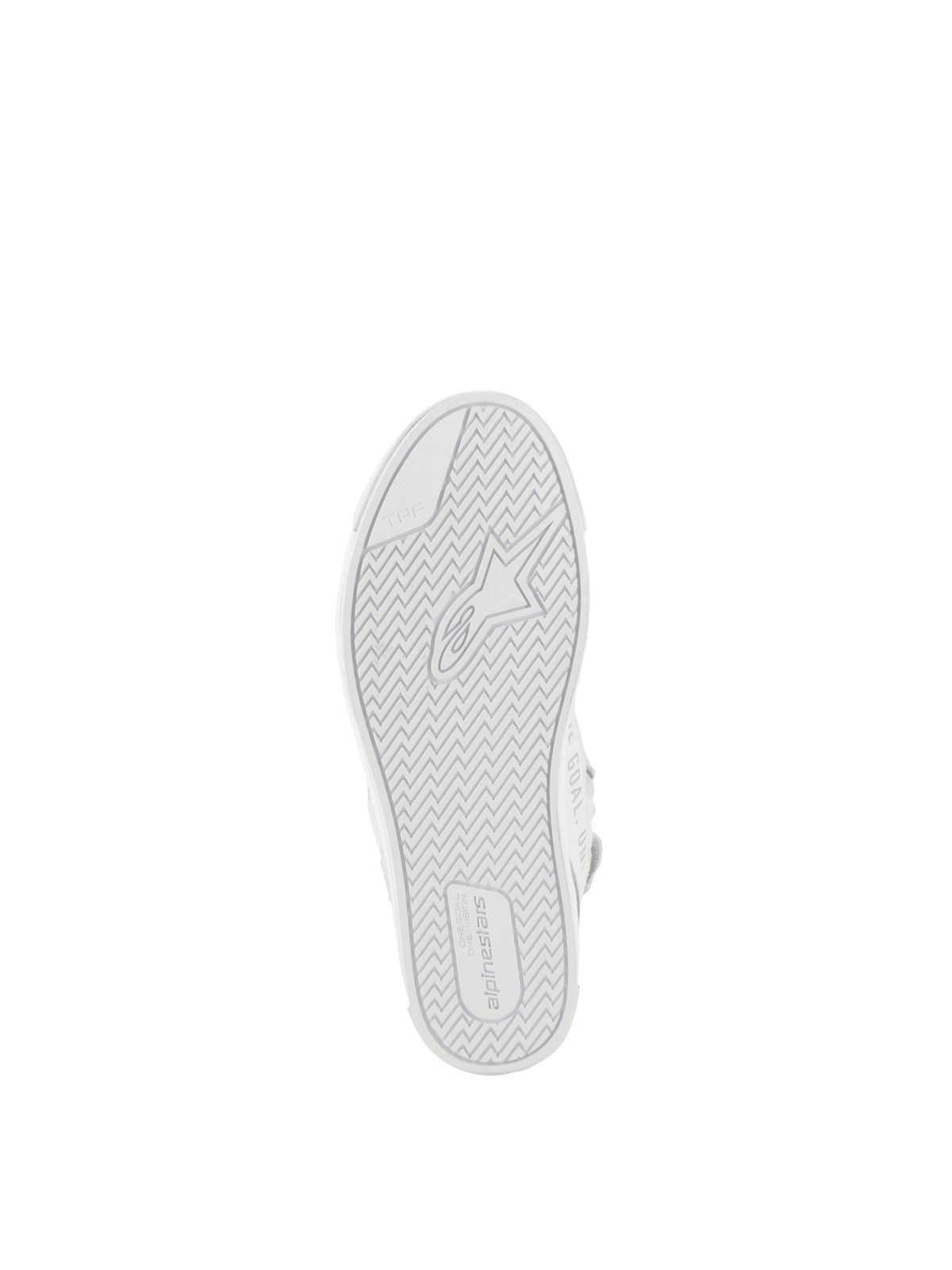 Buty Stella Stated Podium, damskie buty motocyklowe miejskie, białe, wulkanizowana gumowa podeszwa z logo Alpinestars.