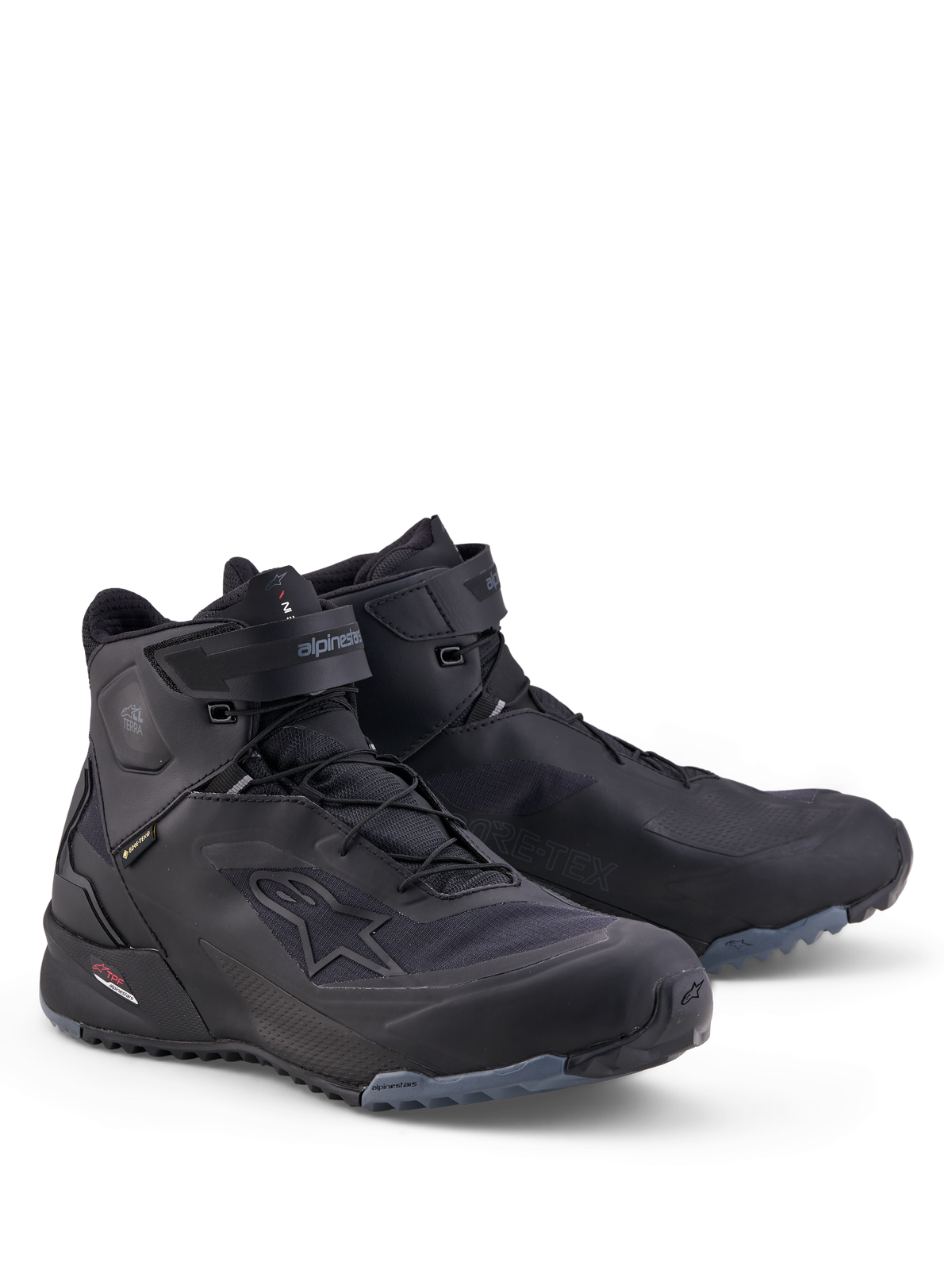 Alpinestars Cr X Gore Tex Buty, wodoodporne buty motocyklowe, czarne i ciemnoszare, z membraną GORE-TEX oraz lekką konstrukcją techniczną