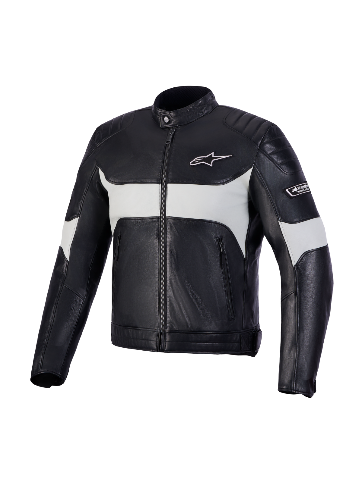 Alpinestars Revern Kurtka skórzana, czarno-szara kurtka motocyklowa, certyfikowana CE, konstrukcja ze skóry naturalnej