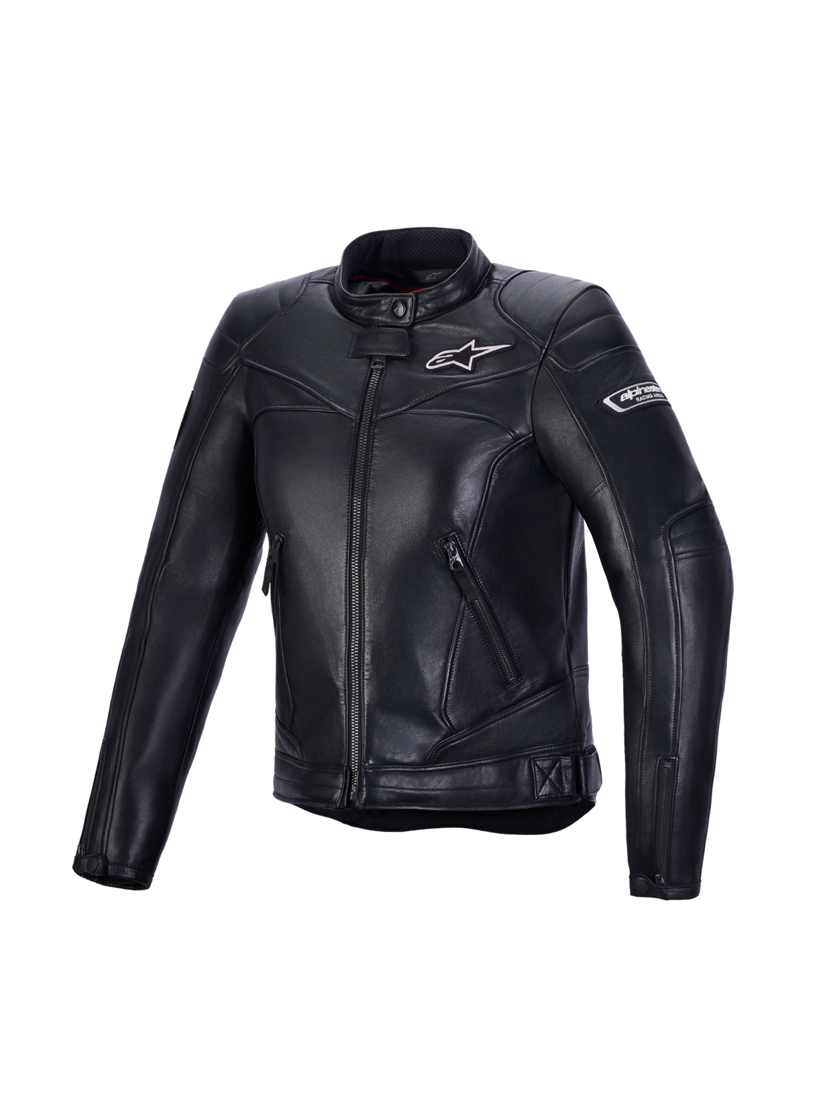Alpinestars Revea Women Leather Jacket, damska czarna kurtka skórzana motocyklowa, certyfikat CE klasy AA, konstrukcja z wysokiej jakości skóry bydlęcej