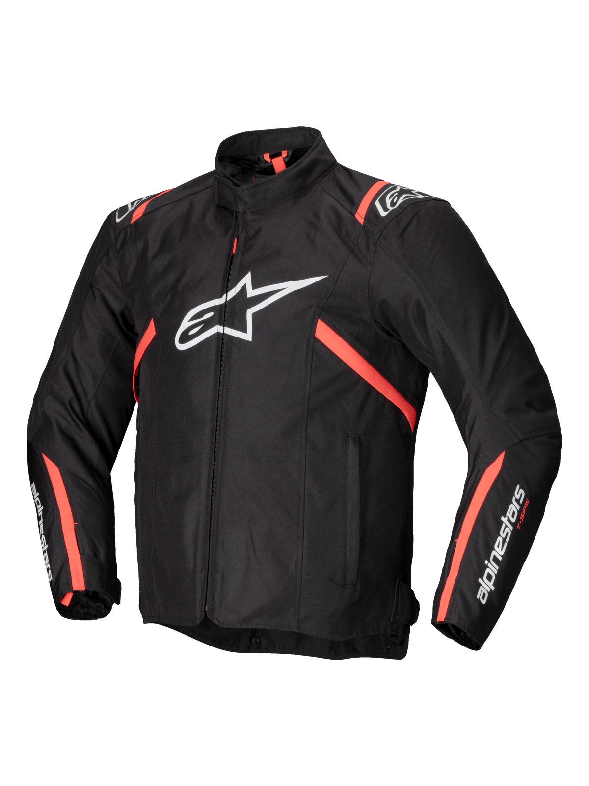 Alpinestars Kurtka T-SPS V2 Wodoodporna, czarna męska kurtka motocyklowa z białymi i czerwonymi akcentami fluo, certyfikat CE