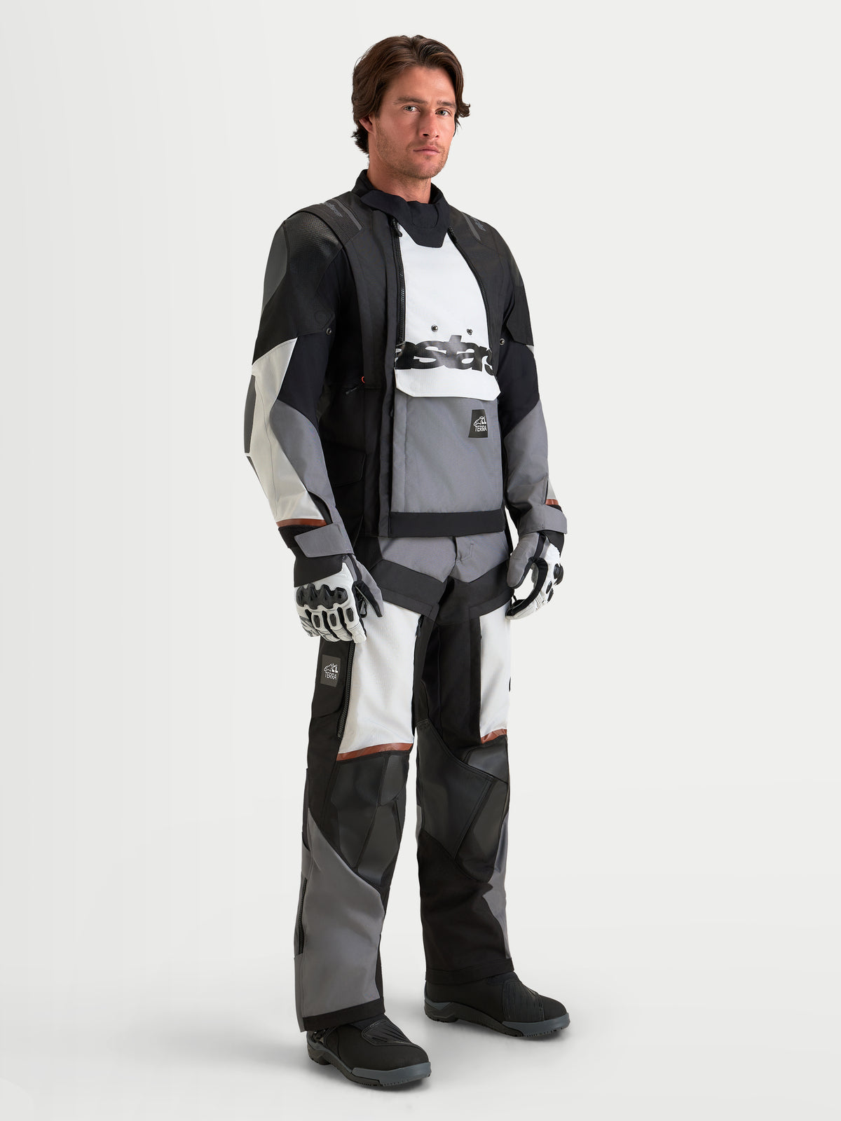 Alpinestars Harok V 2 Drystar Kurtka, męska kurtka motocyklowa adventure w kolorze ciemnoszarym, lodowoszarym i czarnym, z certyfikowaną ochroną CE oraz wodoodporną konstrukcją modułową na modelu