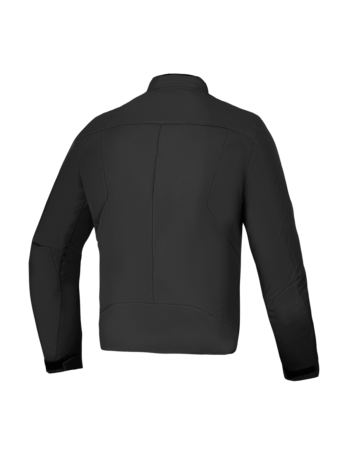 Alpinestars C-1 Waterproof, czarna miejska kurtka motocyklowa, widok z tyłu, certyfikowana konstrukcja tekstylna klasy A z wzorem na plecach