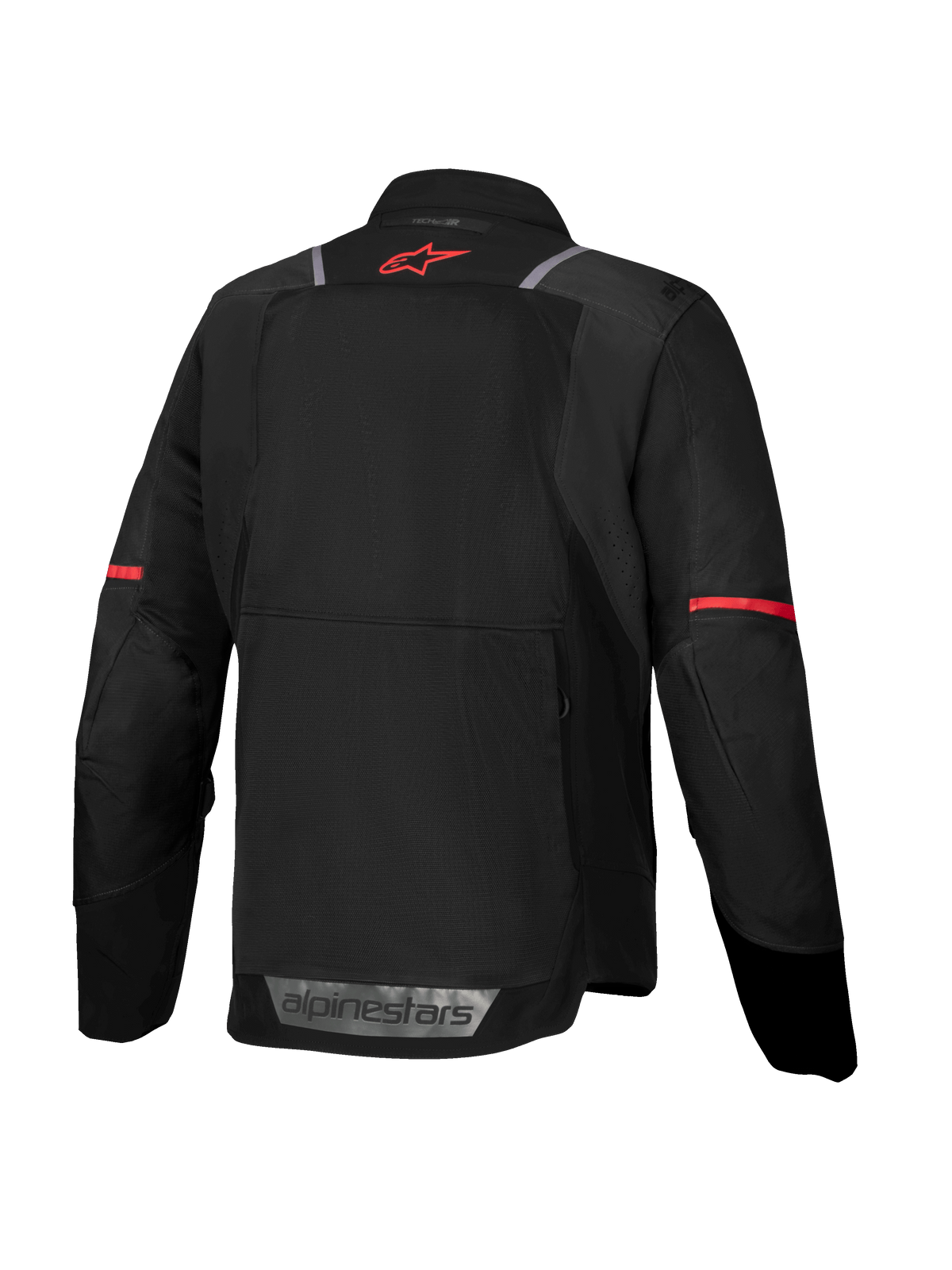Alpinestars ST-2 Air, męska kurtka motocyklowa touring, czarna i czerwona, wentylowane panele z siatki, Tech-Air® Ready, tył.