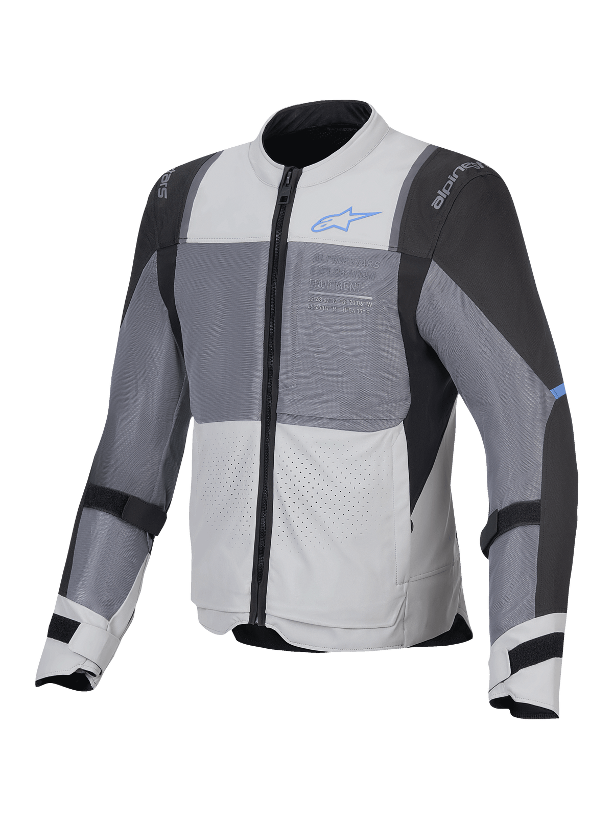 Alpinestars Kurtka ST-2 Air, męska turystyczna kurtka motocyklowa, lodowoszara, ciemnoszara i czarna, certyfikat CE poziomu AA z panelami wentylacyjnymi z siatki i ochraniaczami Nucleon Flex Plus
