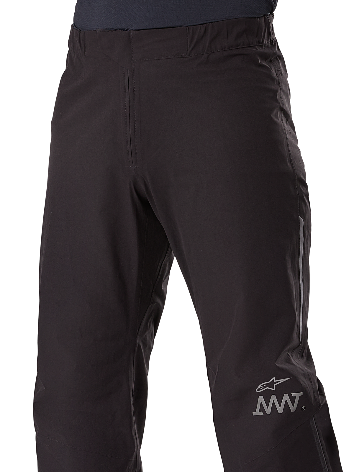 Alpinestars AMT-8 Stretch Drystar® XF Pant Liner, motocyklowa podpinka do spodni, czarna, z gwiazdą Alpinestars i logo AMT na nogawce, elastyczny pas, gładka wodoodporna konstrukcja tekstylna