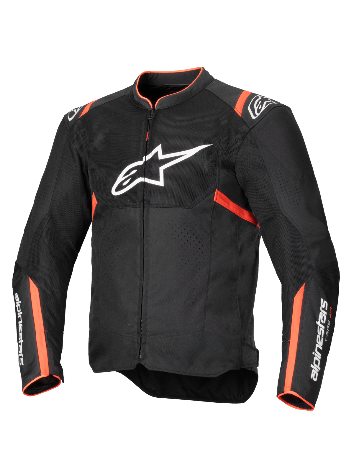 Alpinestars kurtka T-SPS Air V2, męska tekstylna kurtka motocyklowa, czarna i czerwona fluo, panele z siatki mesh dla optymalnej wentylacji, gotowa na system poduszki powietrznej Tech-Air.