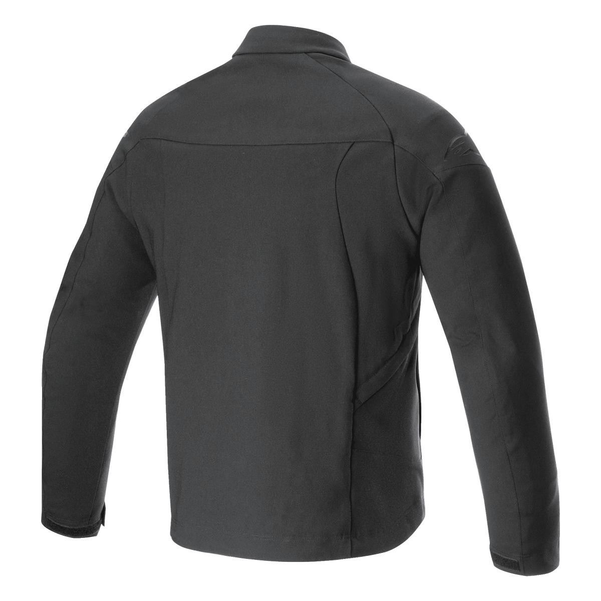 Alpinestars Aeron Jacket, motocyklowa kurtka do jazdy, czarna, widok z tyłu prezentujący minimalistyczną miejską sylwetkę, oddychająca i w pełni elastyczna konstrukcja poliestrowa, subtelne tłoczone logo na ramieniu, letnia odzież motocyklowa