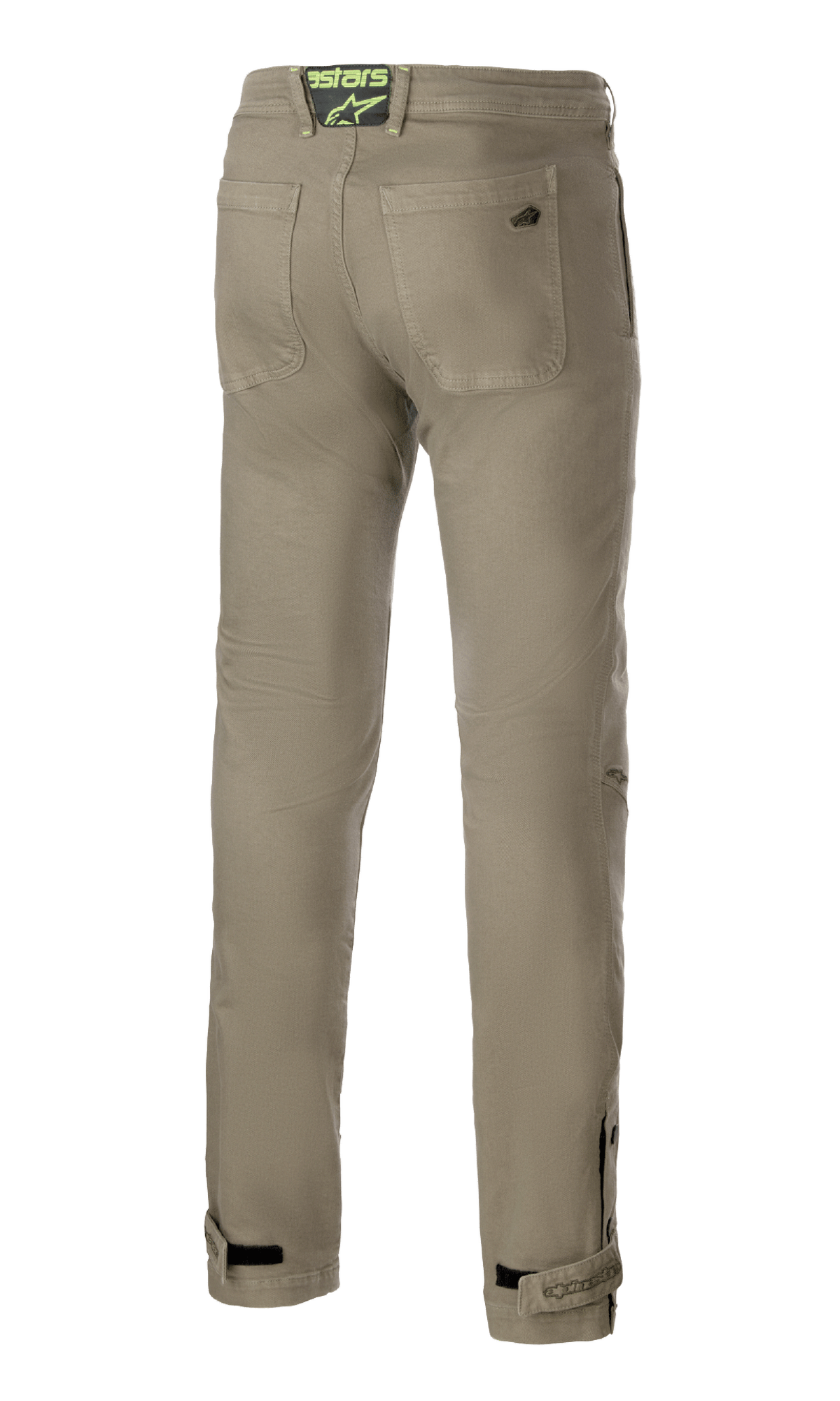 Alpinestars Spodnie Stratos Regular Fit Tech Moto, szare spodnie z materiału Cordura, tył ze zwężanymi nogawkami jogger.
