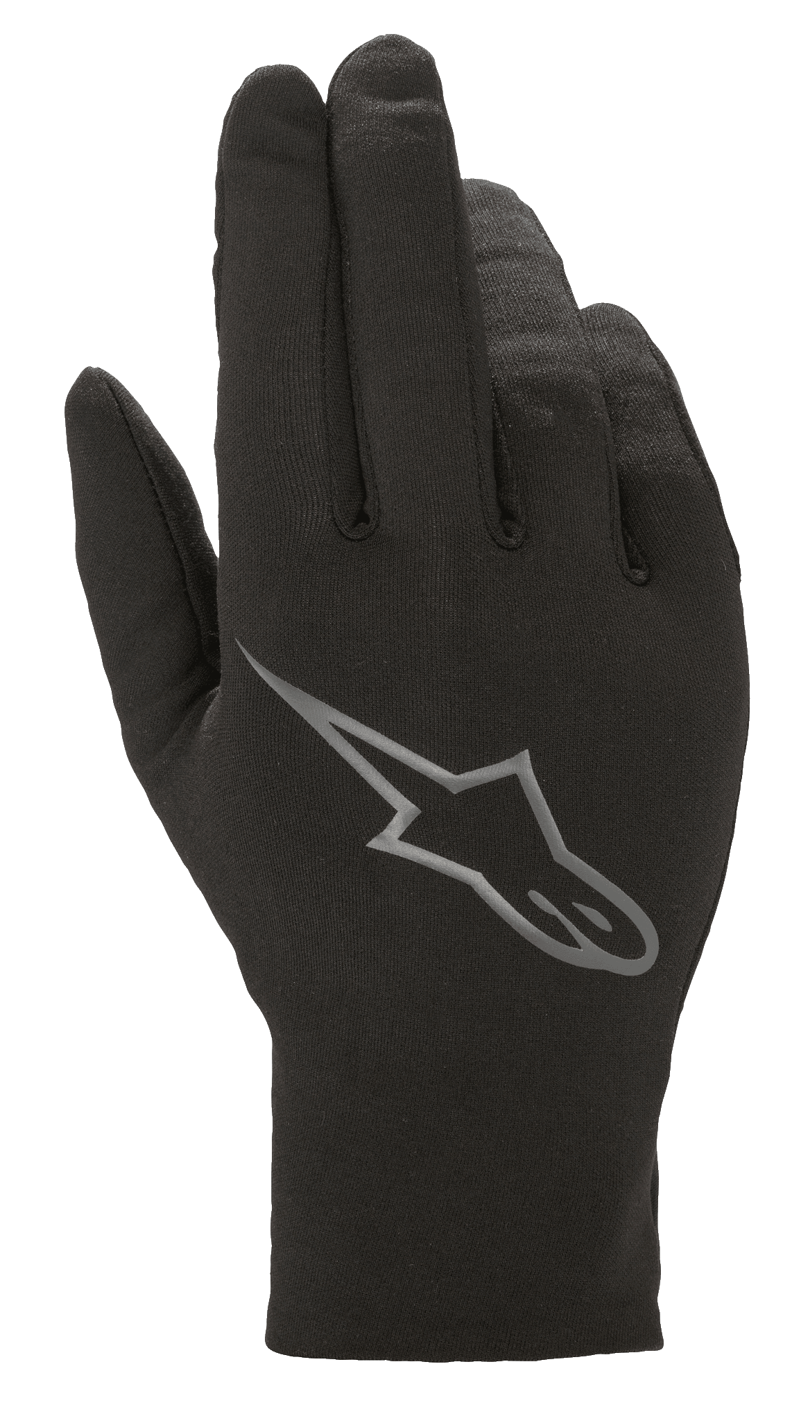 Alpinestars Range 2 In One GORE-TEX Inner Glove, wyjmowana termiczna wkładka z polaru, czarna z szarym logo Astars na wierzchu dłoni, wielosezonowe akcesorium do rękawic motocyklowych