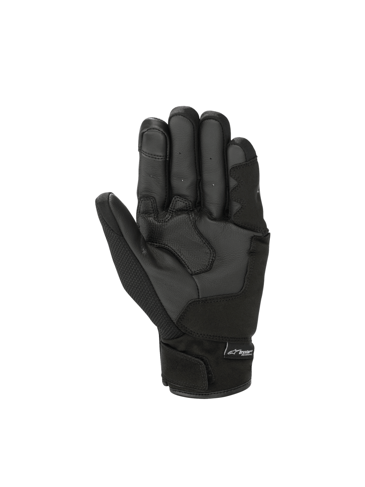 Alpinestars rękawice S-Max Drystar, wodoodporne rękawice motocyklowe, czarne i antracytowe, skórzana dłoń z logo Drystar.