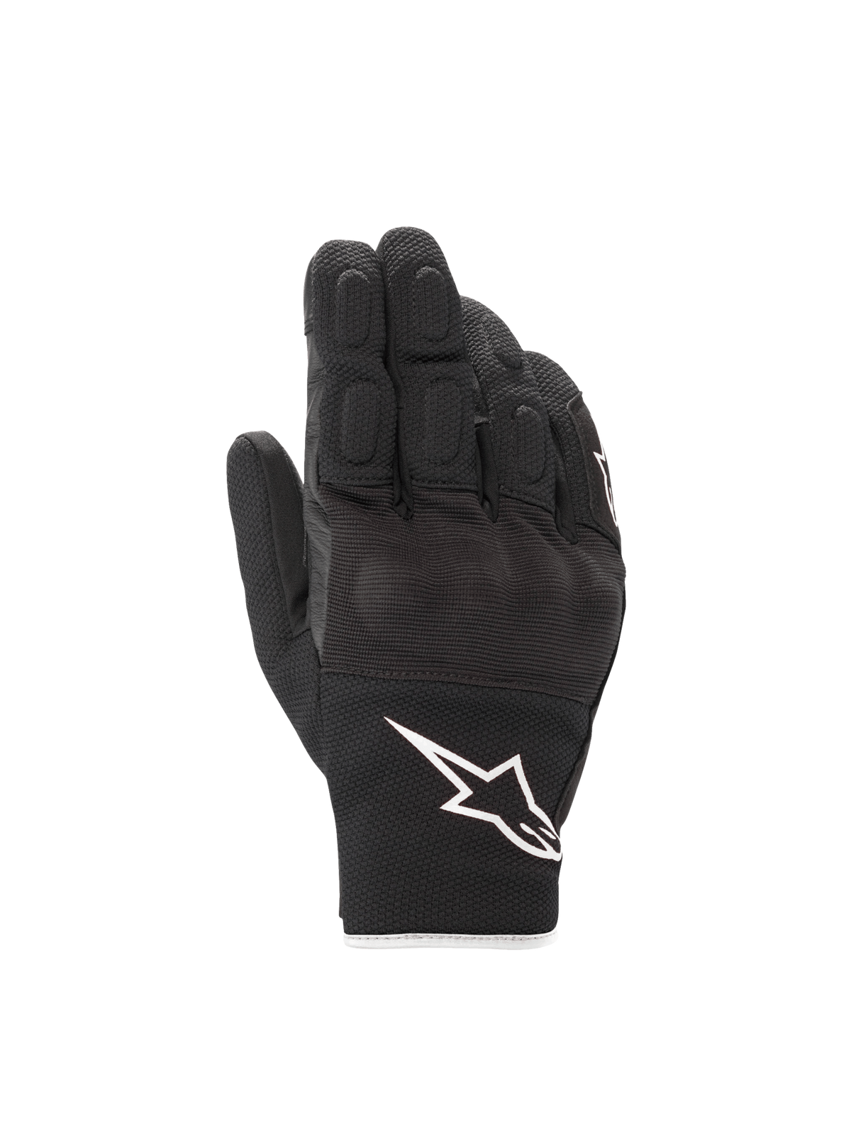 Rękawice Alpinestars S-Max Drystar®, wodoodporne motocyklowe rękawice szosowe, czarno-białe, skóra, twardy ochraniacz kostek.