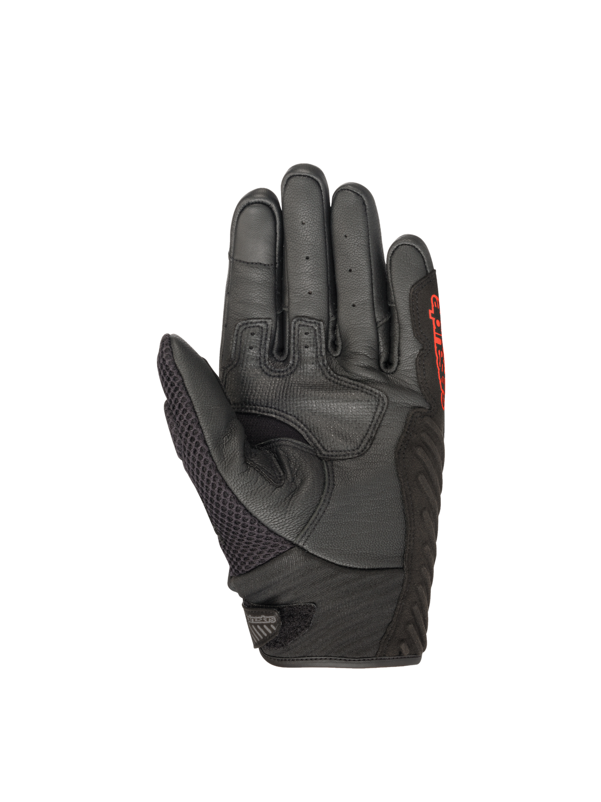 Rękawice motocyklowe Alpinestars SMX-1 Air V2, czarno-czerwone, ze wzmocnioną skórzaną dłonią do jazdy sportowo-szosowej.