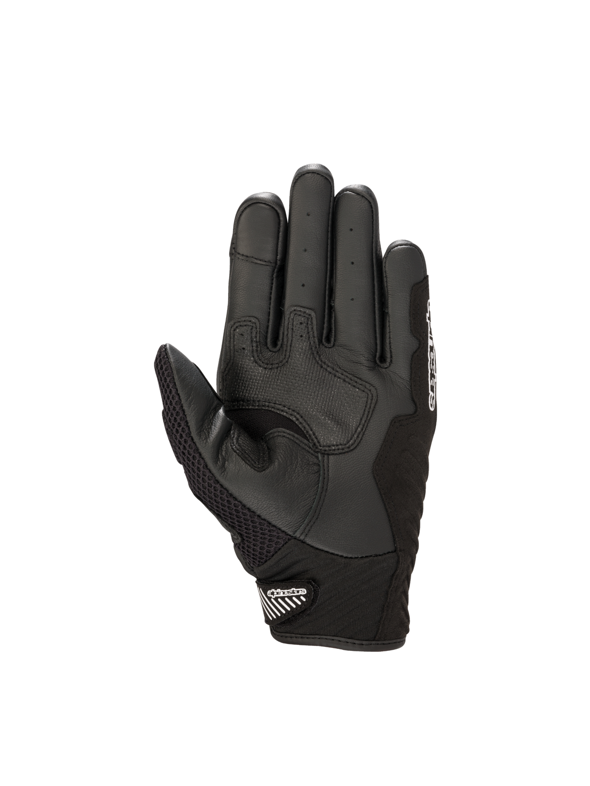 Alpinestars SMX-1 Air V2, rękawice motocyklowe miejskie, czarne i białe, skórzana wzmocniona dłoń i siatkowy kciuk.