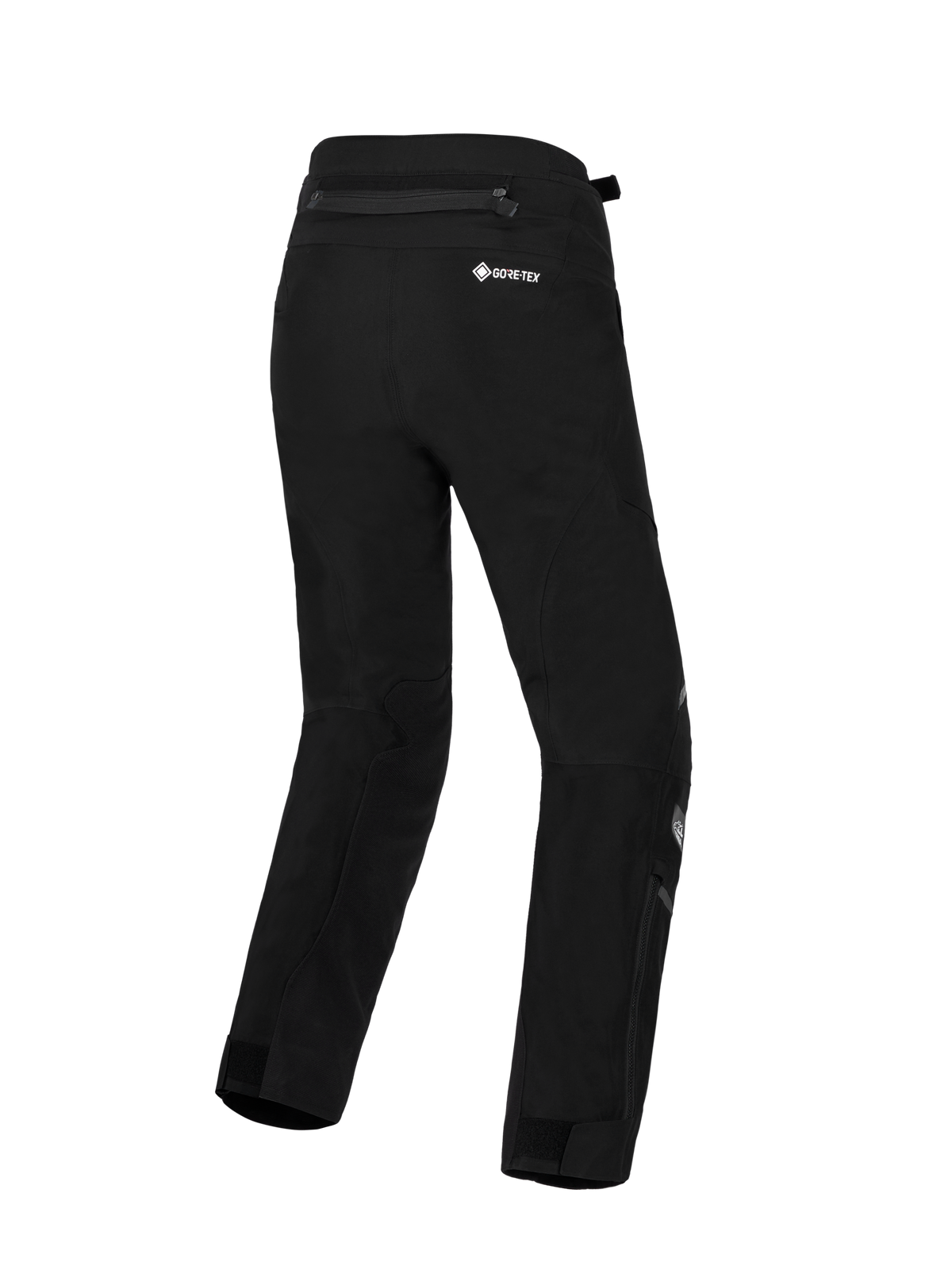 Alpinestars Stella ST-7 V2 2L GORE-TEX damskie motocyklowe spodnie turystyczne, czarne, widok z tyłu na wodoodporną konstrukcję z logo GORE-TEX i zamkami na dole nogawek