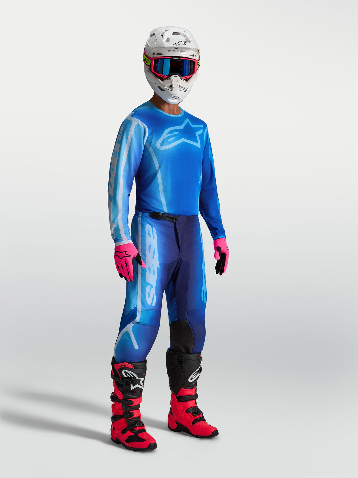 Alpinestars koszulka Fluid Kepler, męska koszulka motocrossowa, niebieska i błękitna, oddychający materiał, styl off-road.