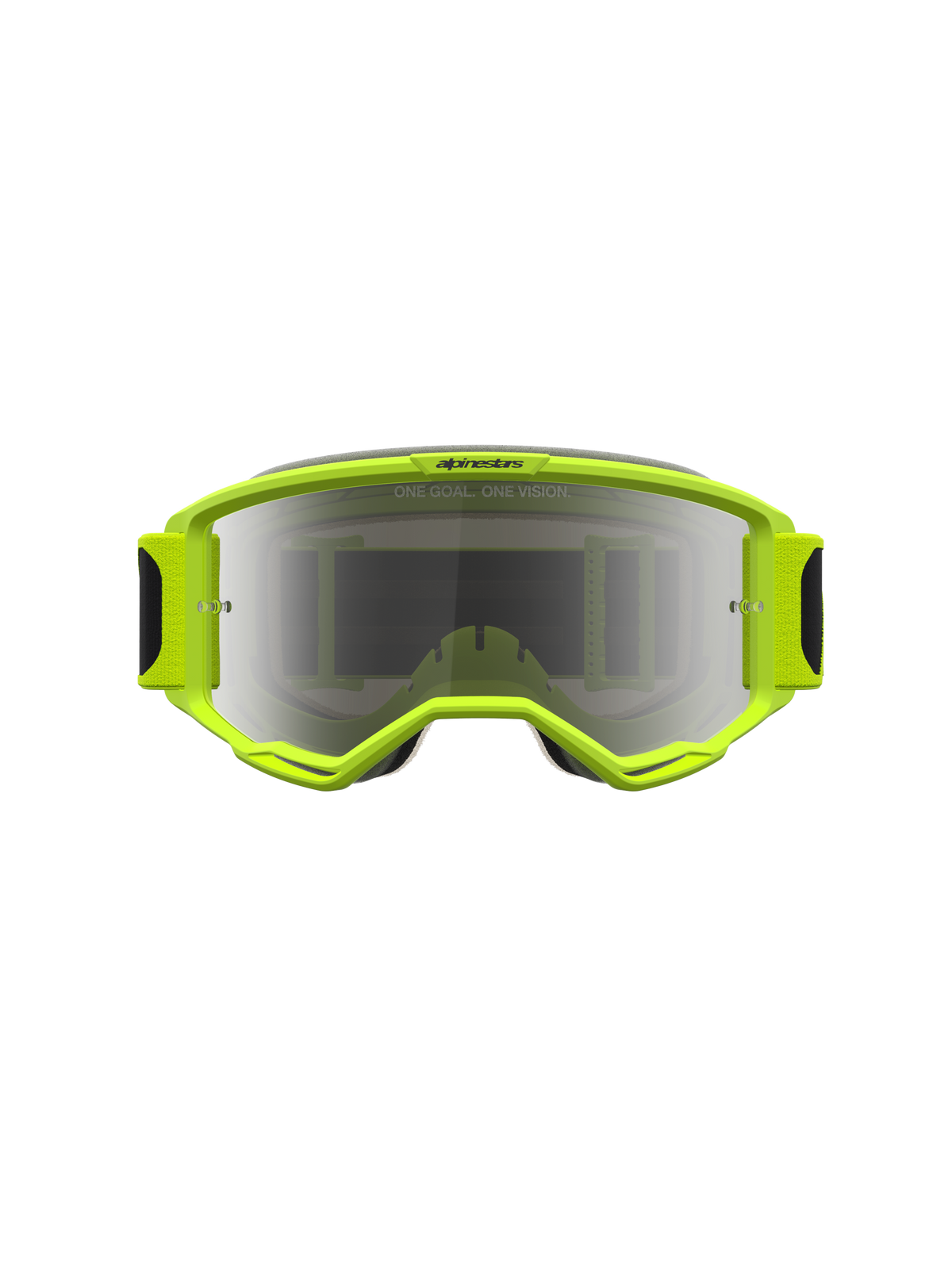 Alpinestars Vision 5 Rora, gogle motocrossowe, żółty fluo i czarny, lustrzana srebrna soczewka, system wentylacji RAM-AIR, lekka elastyczna rama A-FLEX