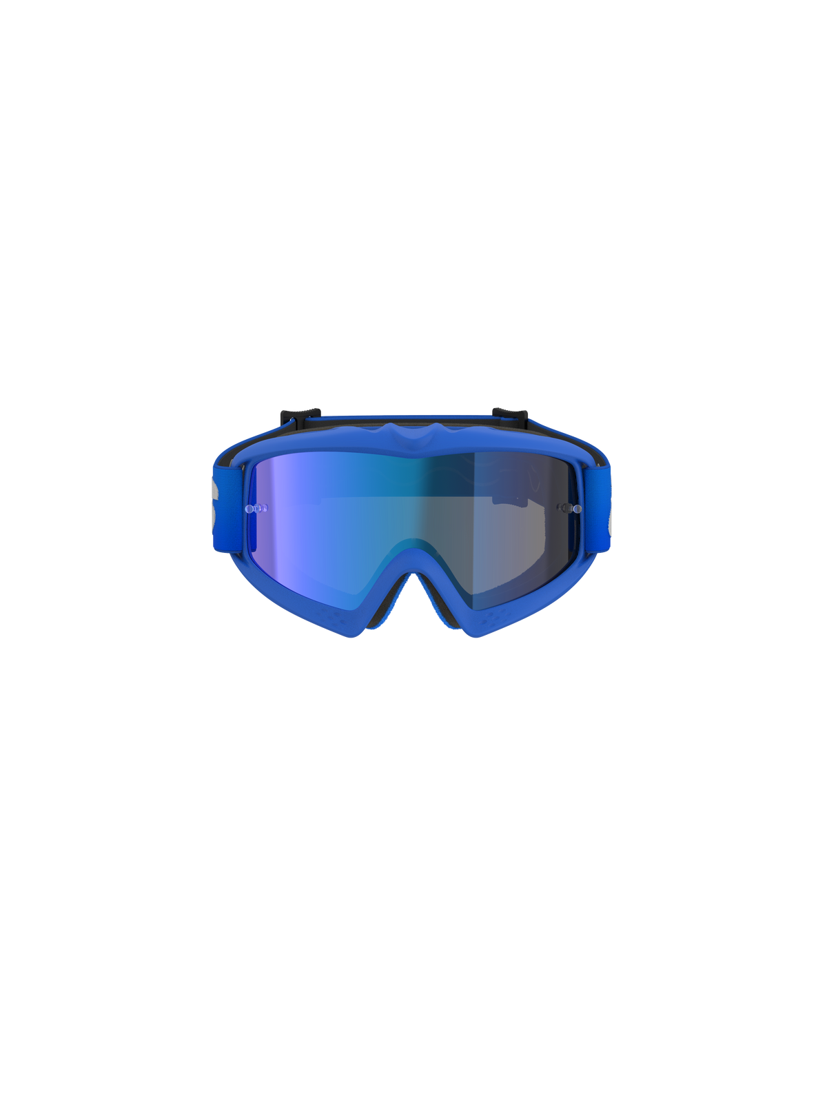 Gogle Alpinestars Vision Youth Blaze, gogle motocrossowe, niebieskie z niebieską lustrzaną soczewką i elastyczną niebieską ramką, profesjonalne gogle dla młodych zawodników off-road