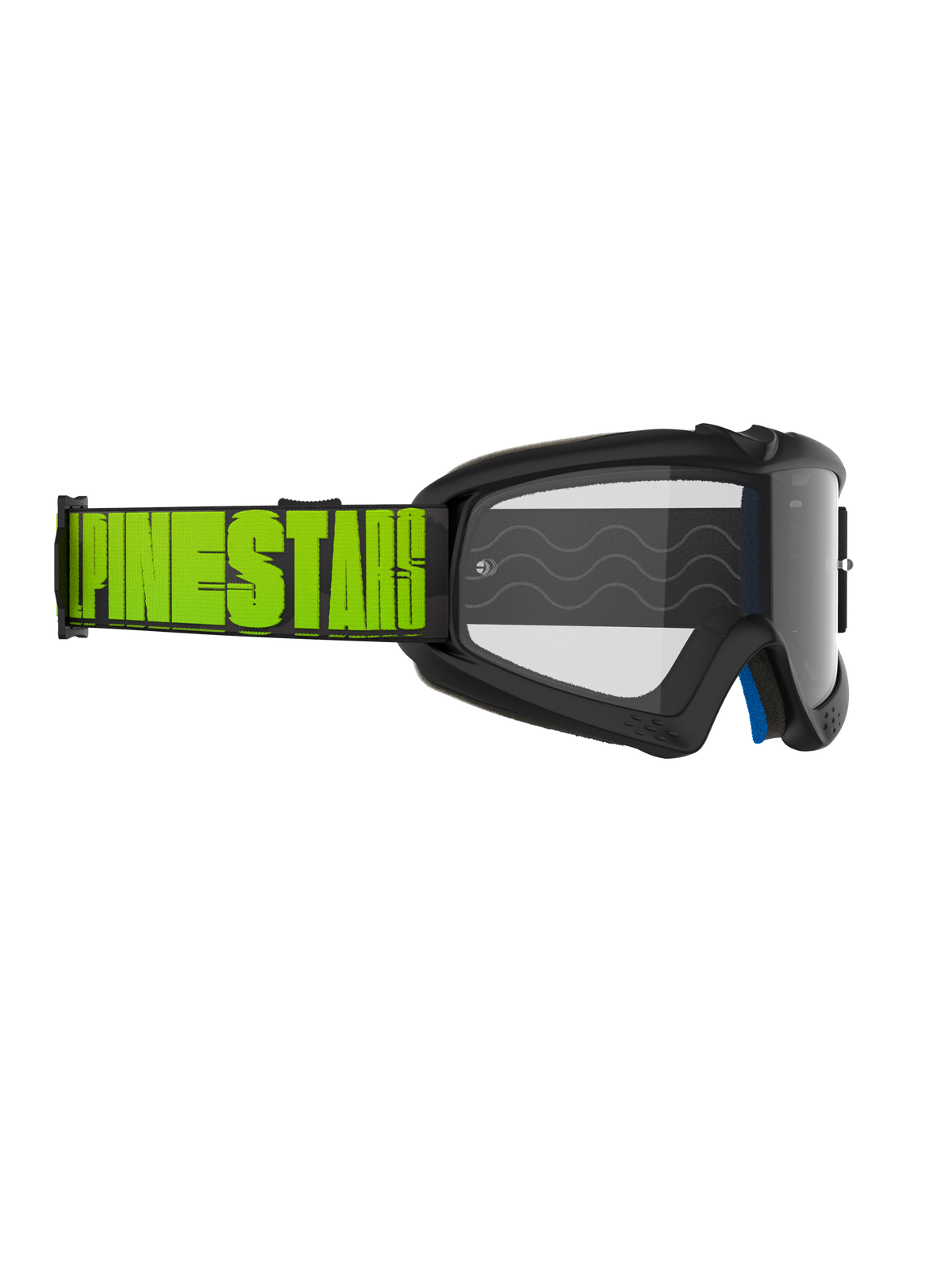Gogle Alpinestars Vision Youth Hollow, gogle motocrossowe, szare i neonowo żółte, przezroczysta szybka, czarny pasek z wyrazistym neonowo żółtym brandingiem Alpinestars, wysokiej jakości gogle ochronne dla młodych zawodników