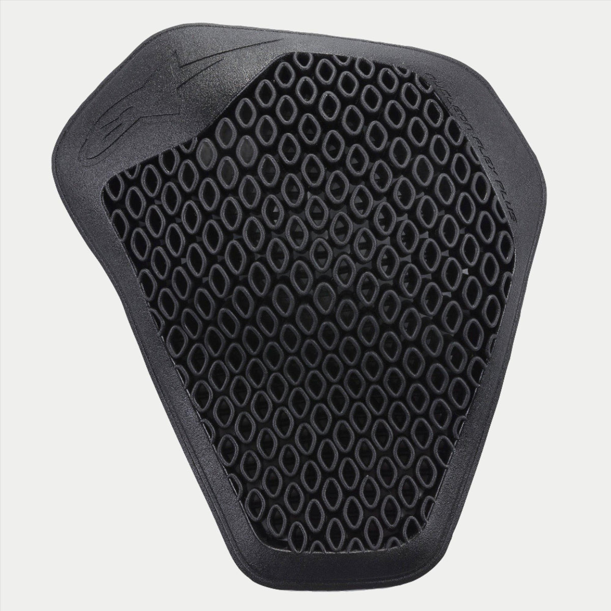 Alpinestars Nucleon Flex Plus Shoulder Protector, Black, motorcycle armor insert featuring a perforated open-cell honeycomb structure, flexible and ergonomic design for impact protection